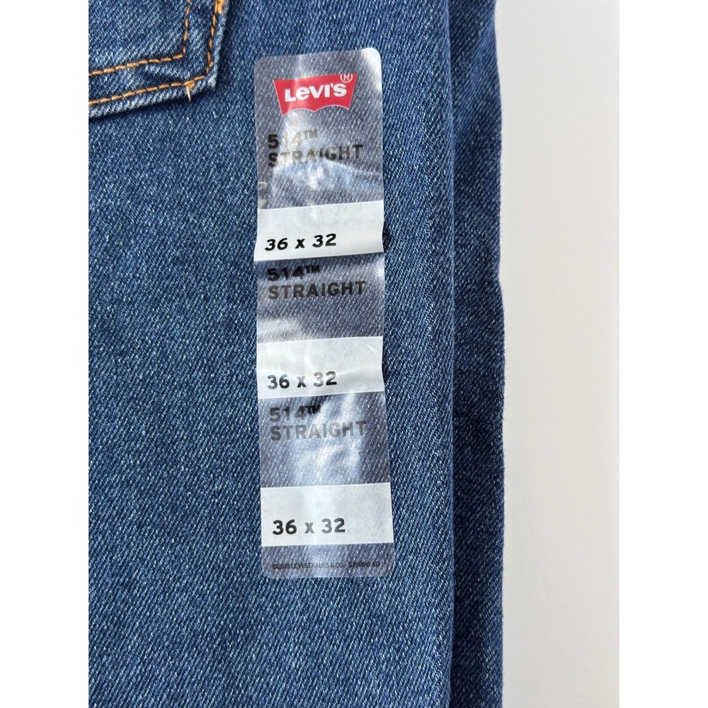 Levis 514 Straight Fit Denim‎ Jeans Mens W36 L32 Stretch Blue - Picture 4 of 5